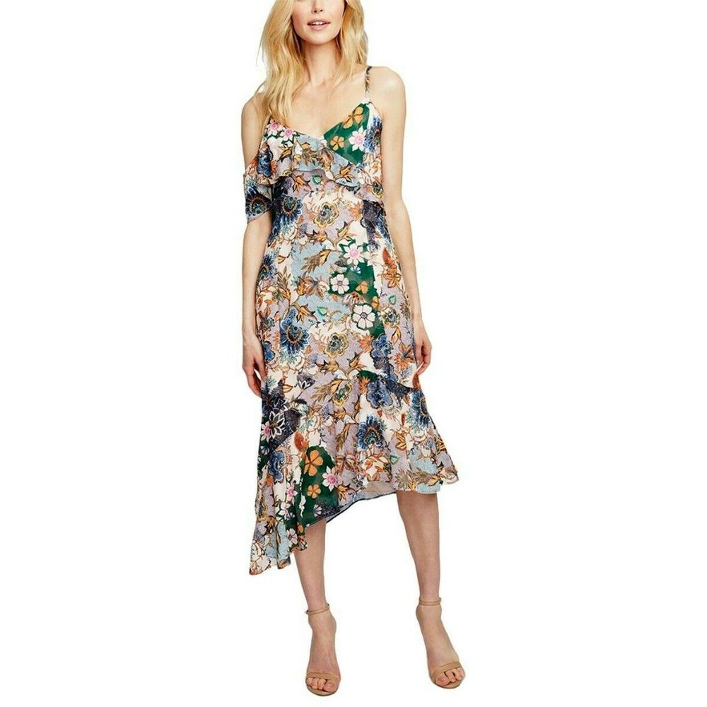 RACHEL Rachel Roy Floral Print Asymmetrical Detail Dress Size 2 New With Tags.
